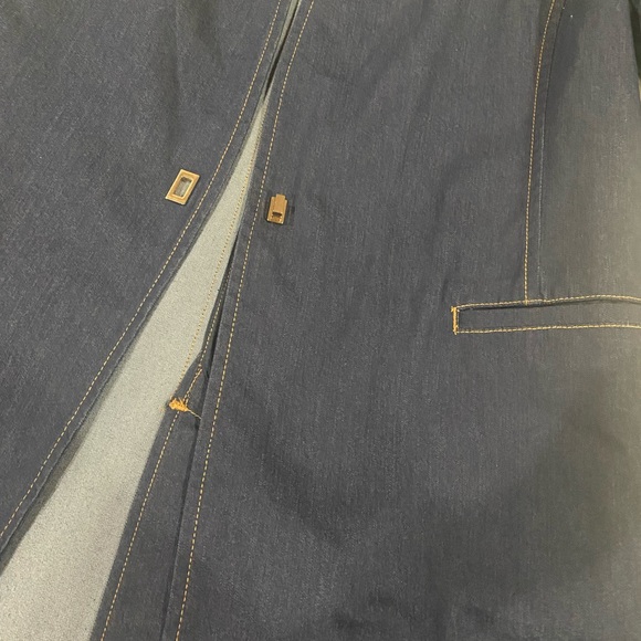 Chico’s Rich Indigo Refined Collarless Denim Duster - Picture 5 of 8